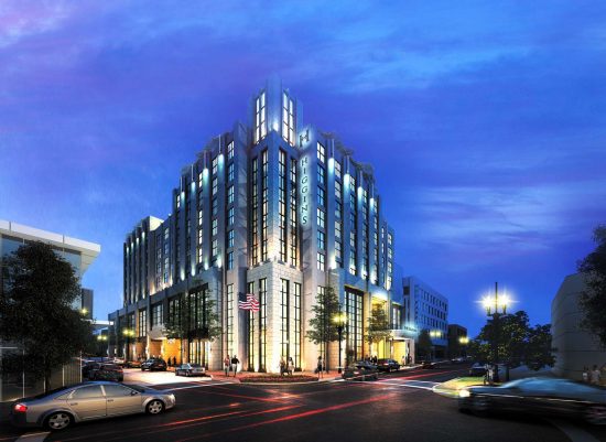 Exterior of the upcoming Higgins Hotel designed by NBWW