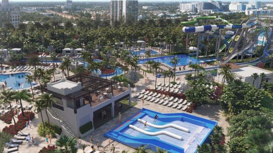 A rendering of Tidal Cove, a water park planned at the JW Marriott Miami Turnberry Resort & Spa as part of the property's renovation.  Courtesy JW Marriott Miami Turnberry Resort & Spa