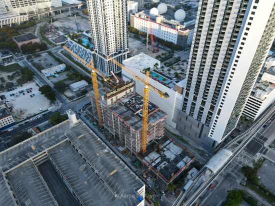 Miami World Tower, designed by NBWW, under construction: (photos: Aaron DeMayo)