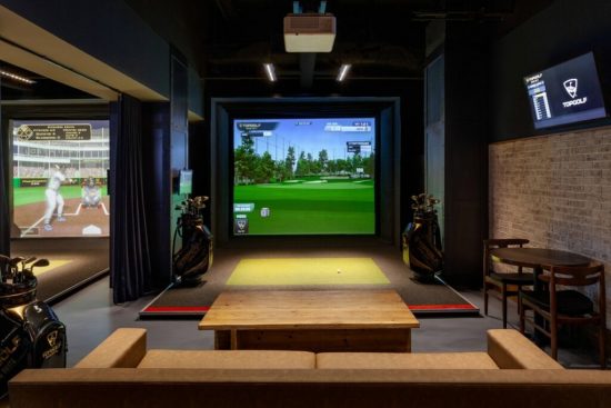 Inside the Golfer’s Lounge at JW Marriott Tampa Water Street, designed by Nichols