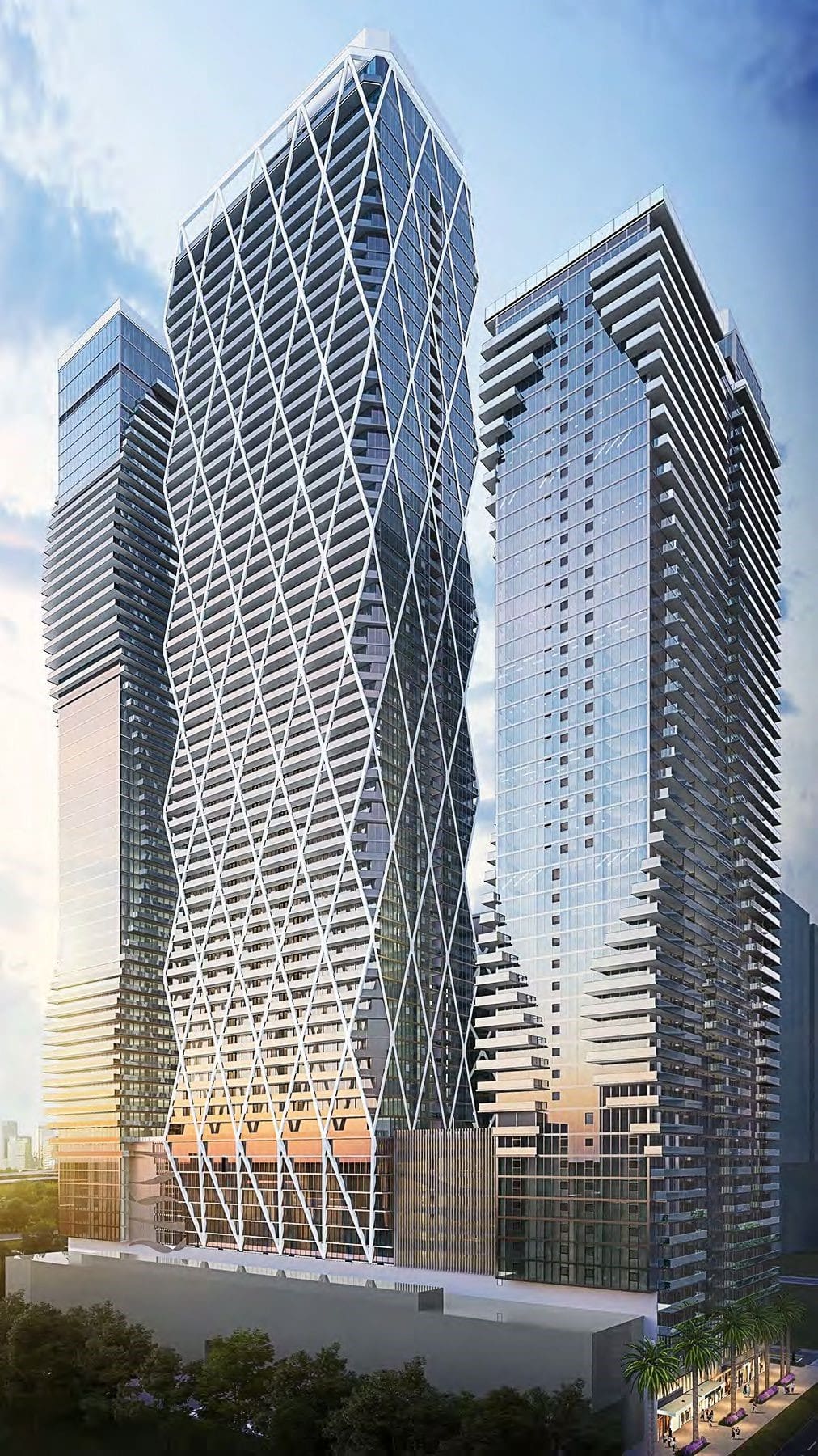 Miami World Diagrid Towers by Nichols Architects